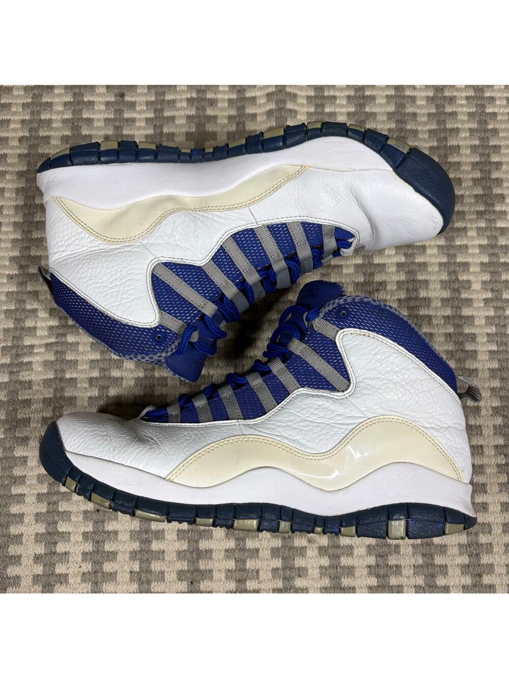 Nike Air Jordan 10 Retro Royal Blue White Grey Mens Size 10.5 487214-107